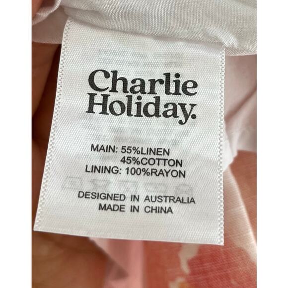 Charlie Holliday X Revolve Linen Bradley Dress Rose - Picture 8 of 10